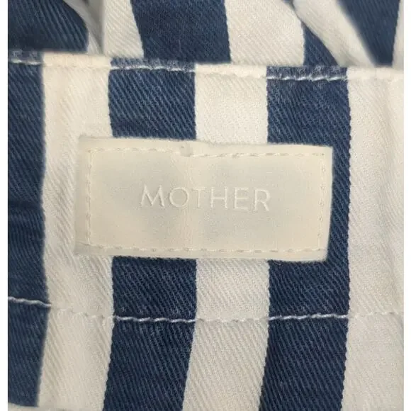 Mother Denim The Cinch Greaser Wide Leg Pant in Sea Daze Stripes, Size 27 - Picture 7 of 10